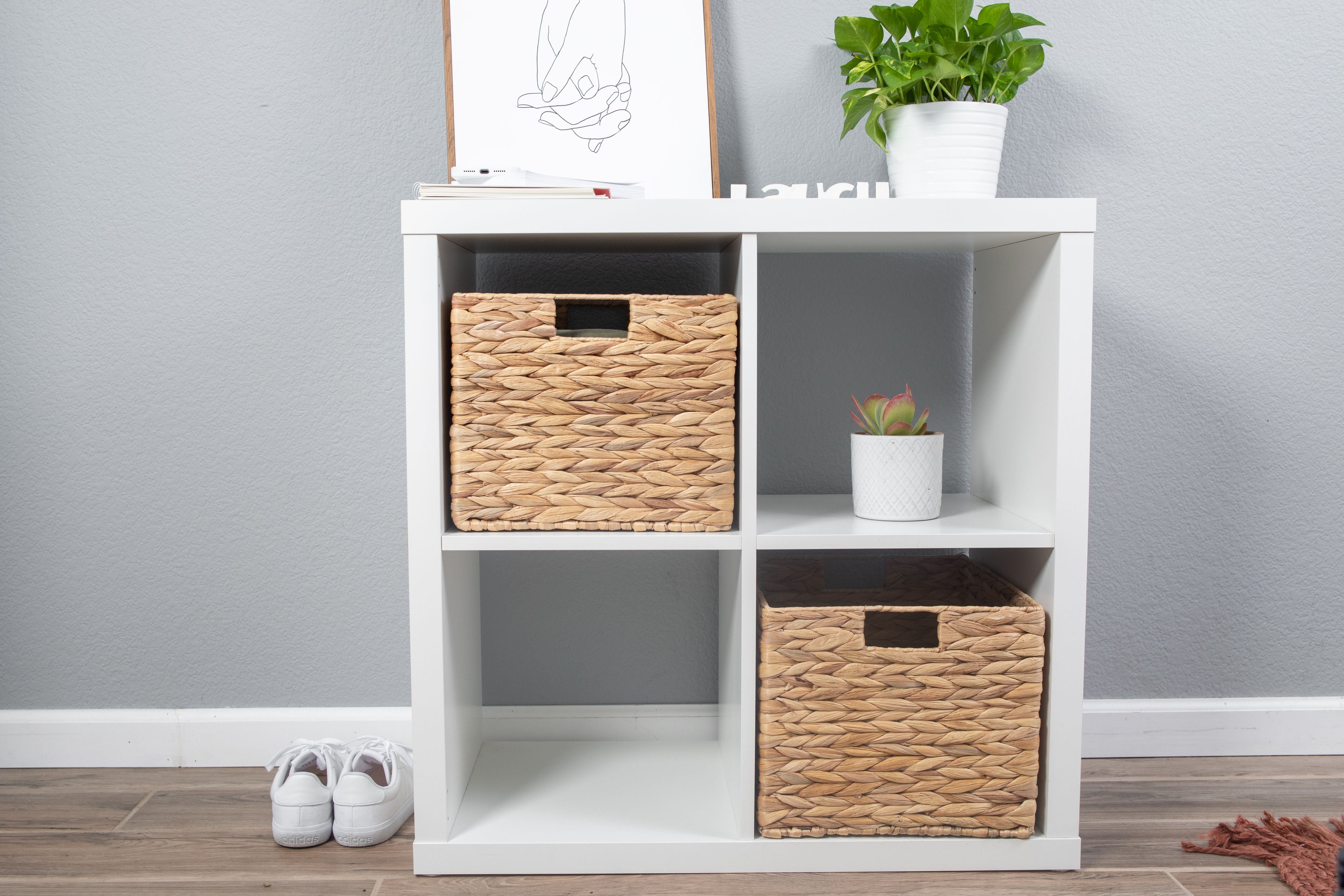  Natural Water Hyacinth Crate, Set of 2, Large