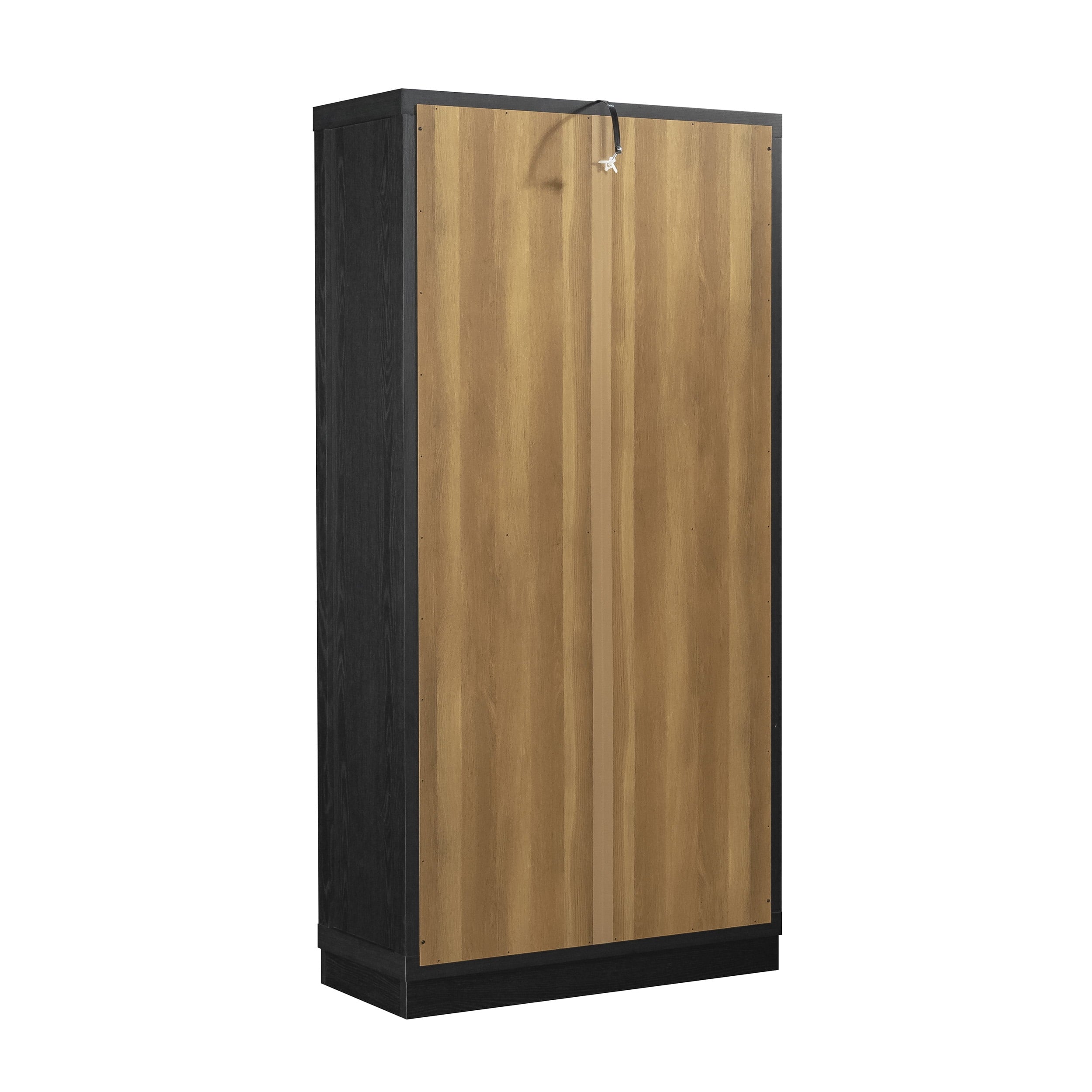  Ezra Glass Door Storage Accent Cabinet, Rich Black finish