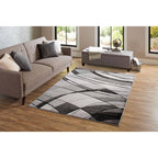  Abstract Indoor Area Rug, Gray, 5'x7'