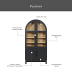  Juliet Kitchen Rounded Arch Cabinet, Rich Black