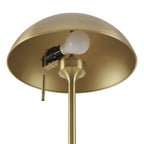  62" Modern Pull-chain Brass Floor Lamp with Brass Dome Shade