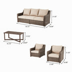  Hawthorne Park Outdoor Wicker Lounge Chair Set of 2, Beige