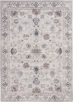  Persian Blooms Ivory Faux Fur Indoor Area Rug, 7'x9'10"