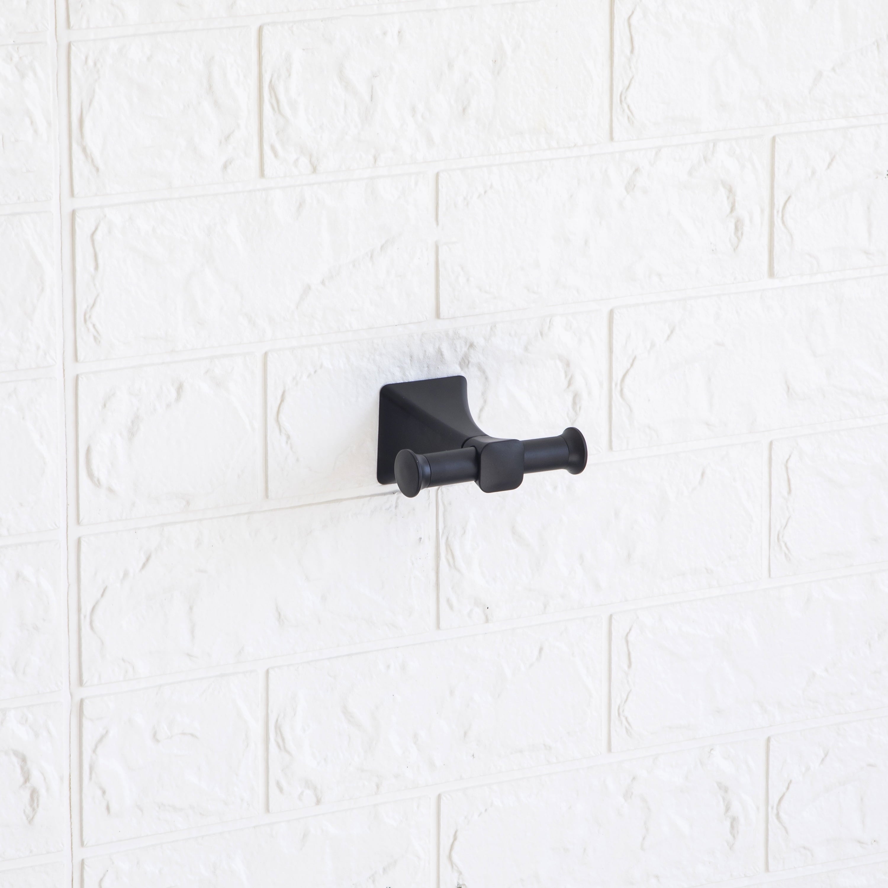  Steel Wall Mount 5PC Bath Hardware and Towel Holder Set Matte Black, Horizontal Orientation