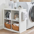  4 Cube Storage Organizer, White Texture