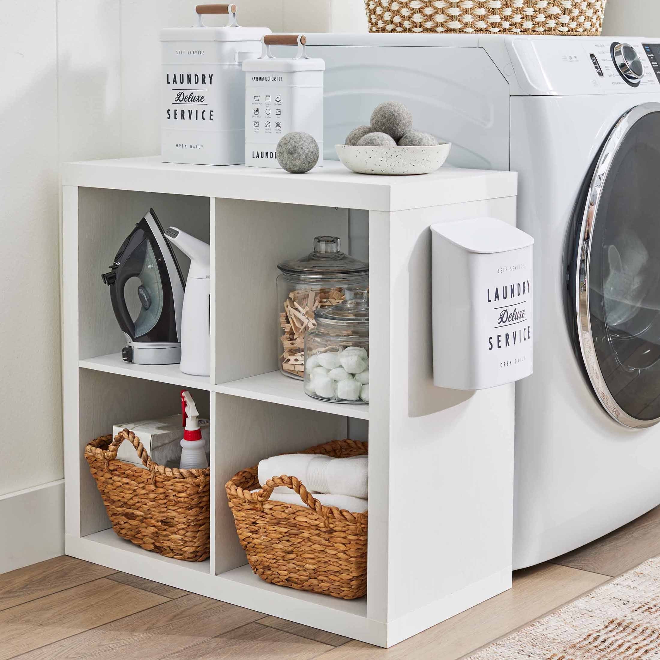 4 Cube Storage Organizer, White Texture