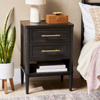 (2 pack)  Oaklee 2-Drawer Nightstand, Charcoal Finish