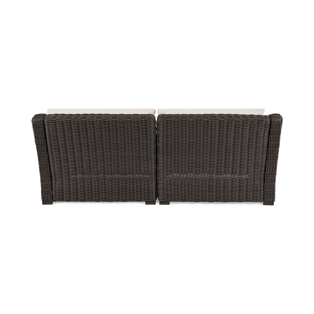  Bellamy Sofa, Dark Brown Wicker/Cream Cushions