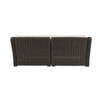  Bellamy Sofa, Dark Brown Wicker/Cream Cushions