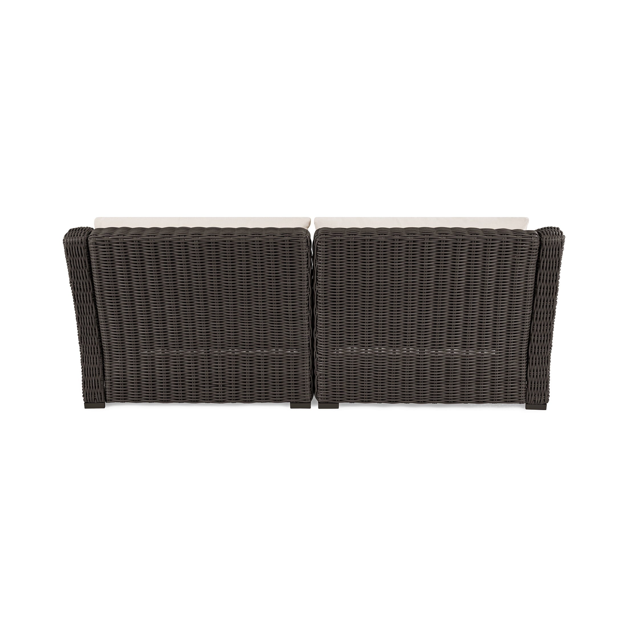  Bellamy Sofa, Dark Brown Wicker/Cream Cushions
