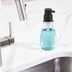 (3 pack)  Recycled Glass Foaming Soap Pump, Clear/ Black