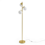  3-Globe Floor Lamp Modern Freestanding Lamp Living Room w/Foot Switch