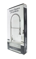  Elmont Single Handle Pull-Down Kitchen Faucet with Spring Neck, Satin Nickel
