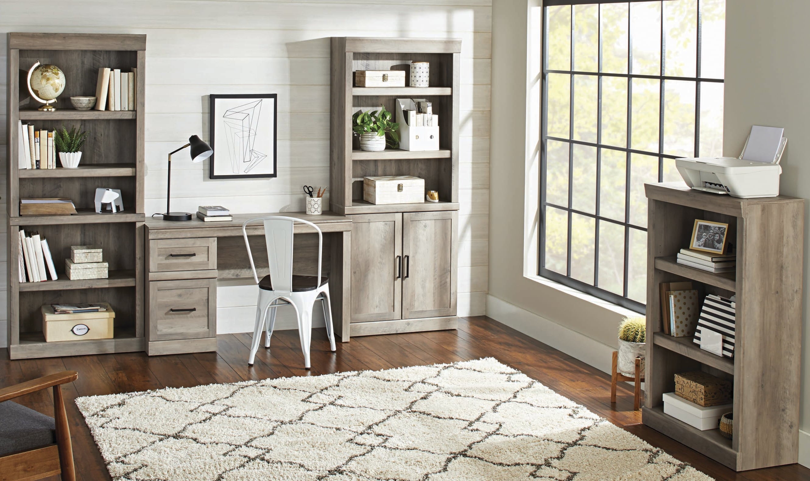  Glendale 5 Shelf Bookcase, Rustic Gray Finish