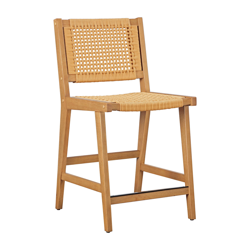  Vista Woven Counter-Height Stools 2 Pack, Light Honey Finish