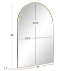  24x34 Gold Arched Large Wall Mirror for Bathroom or Living Room