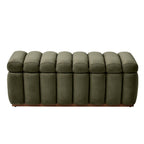  47.24" Lillian Channel Tufted Bench, Olive Velvet