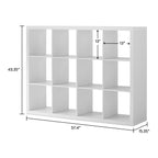  12 Cube Storage Organizer, White Texture