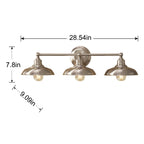  28.5" Farmhouse-Style 3-Head Vanity Light , Satin Nickel Finish, E26 Socketed