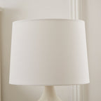  17"H Reactive Glaze Ceramic Table Lamp with White Fabric Shade