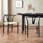  Springwood Wishbone Chair 2 Pack, Metal Base Black Finish