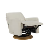  Modern Farmhouse Swivel Glider Recliner, Cream Linen