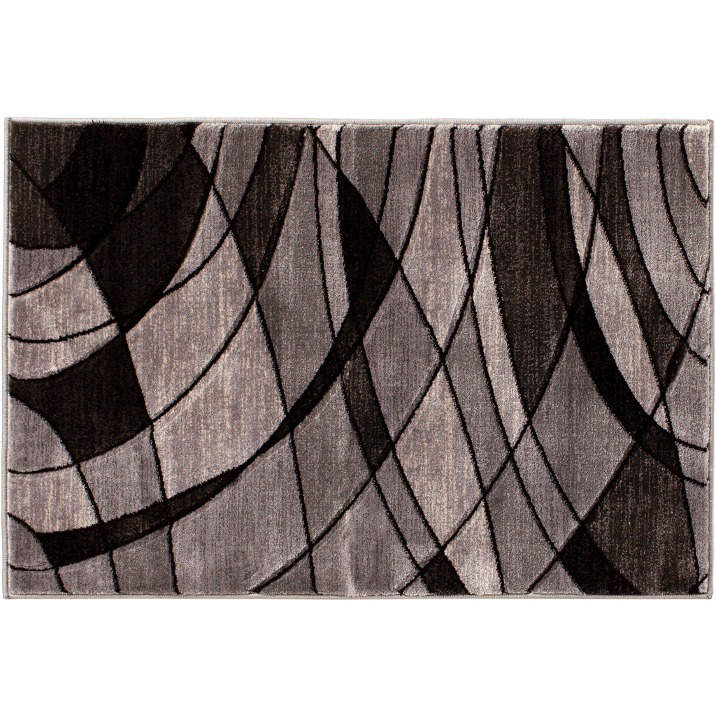  Abstract Indoor Area Rug, Gray, 5'x7'