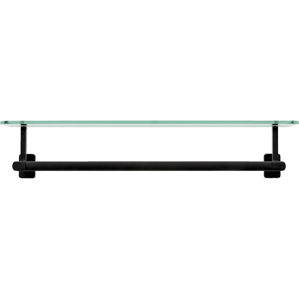  Alden 18" Towel Bar with Glass Shelf in Matte Black