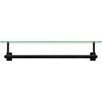  Alden 18" Towel Bar with Glass Shelf in Matte Black