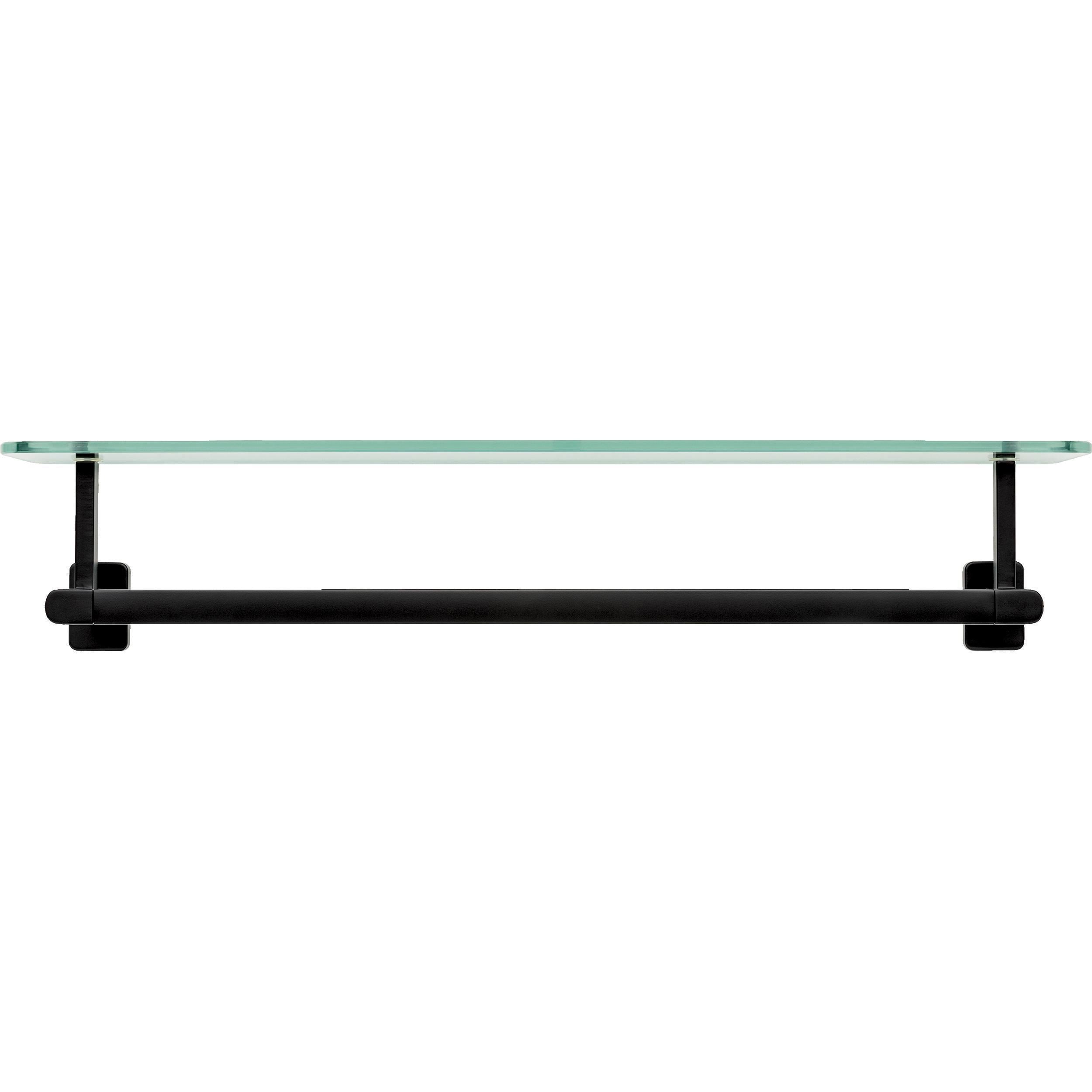  Alden 18" Towel Bar with Glass Shelf in Matte Black