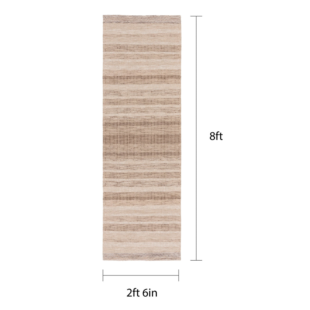  Brown Striped Lisa Runner Rug, 2'6"x8'