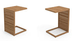  Marlow Set of 2  Side Tables with Hand-Painted Faux Wood Finish