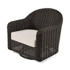  Bellamy Outdoor Motion Chair, Dark Brown Wicker with Cream Cushion