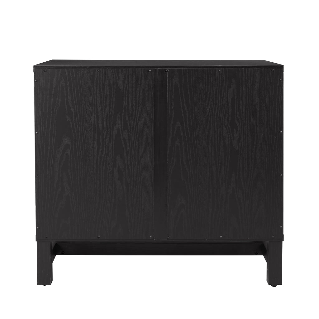  Juliet Arch Door Kitchen Console, Black Finish