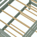(2 pack)  Leighton Kids Solid Wood Twin-over-Twin Convertible Bunk Bed with Ladder and Guardrails, Sage Green