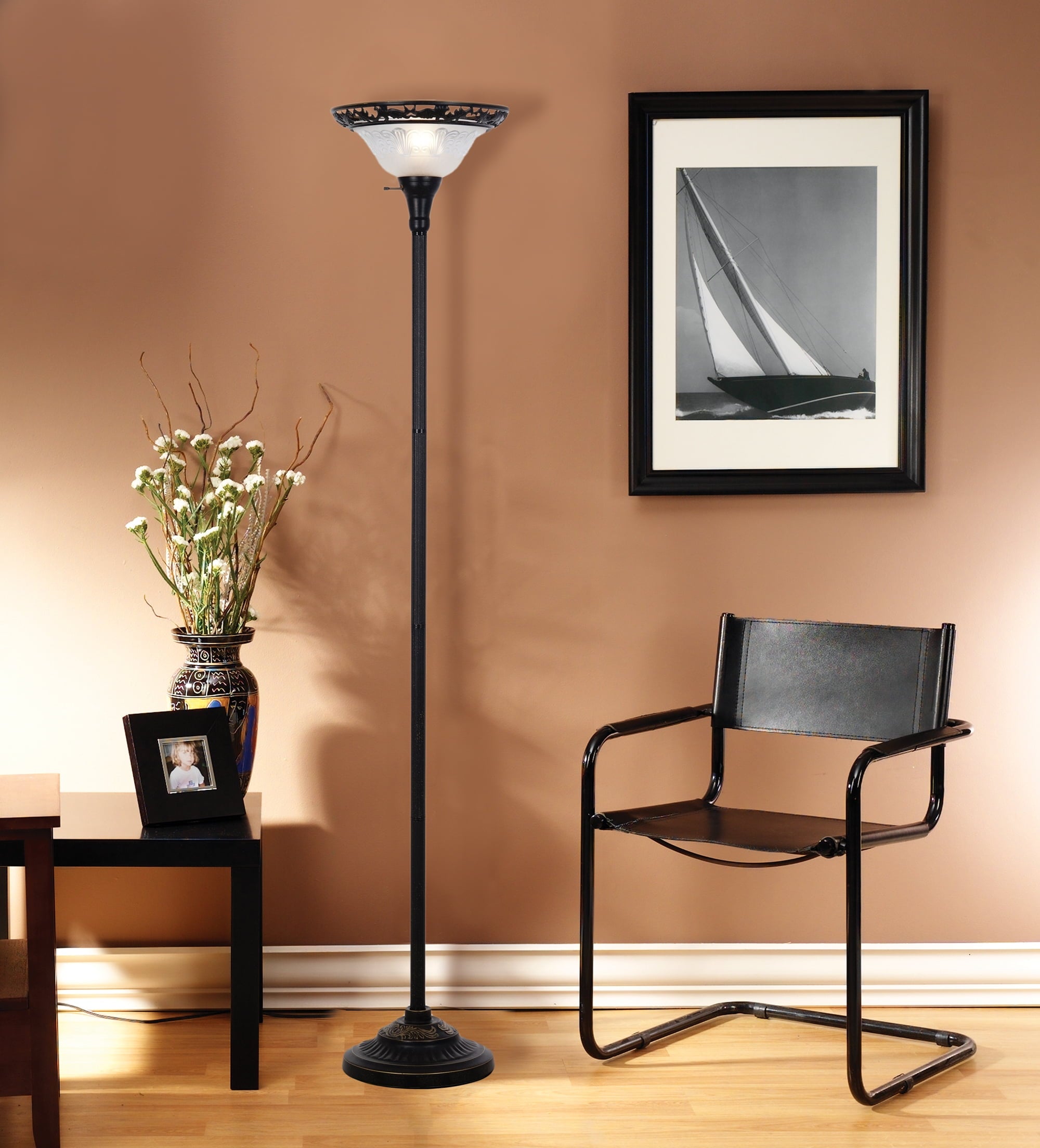  Traditional Bronze Victorian Floor Lamp 70"