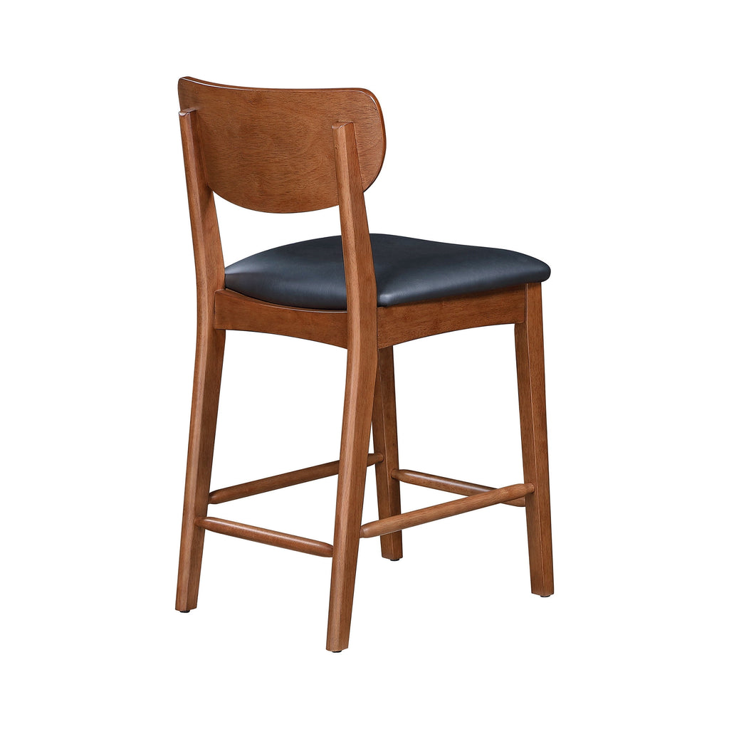  Greyson Counter Height Stools, Black Faux Leather Seat, Set of 2