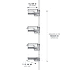  Adjustable Tension Steel Shower Pole Caddy, 4 Shelves, Satin Nickel