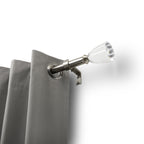  Clear Fluted 1" Single Curtain Rod, 42"-120",  Nickel