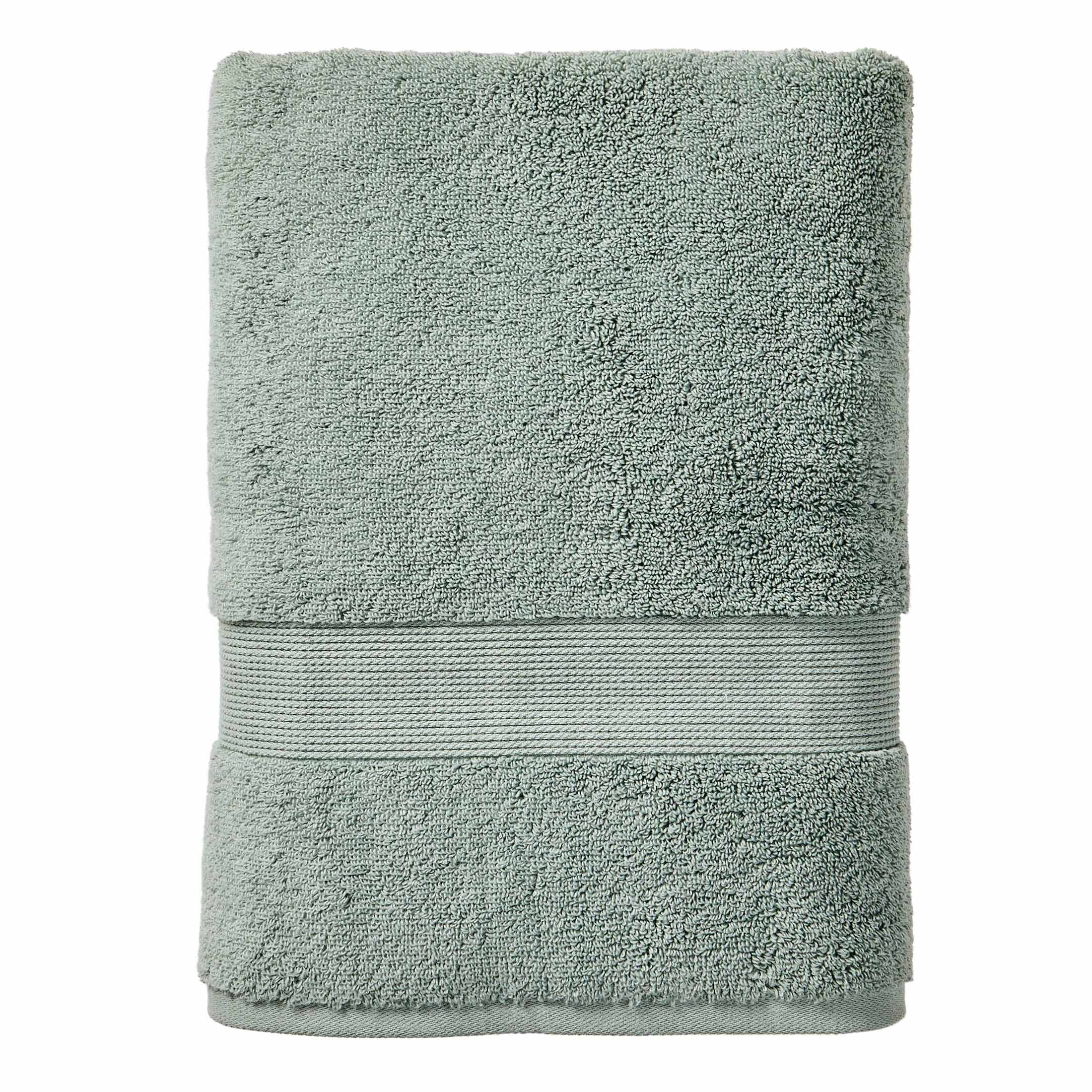  Signature Soft Solid Cotton 6 Piece Bath Towel Set,Green River