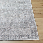  Persian Blooms Washable Non-Skid Indoor Area Rug, Brown, 5'3" x 7'