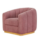  Lillian Accent Swivel Chair, Rose Boucle