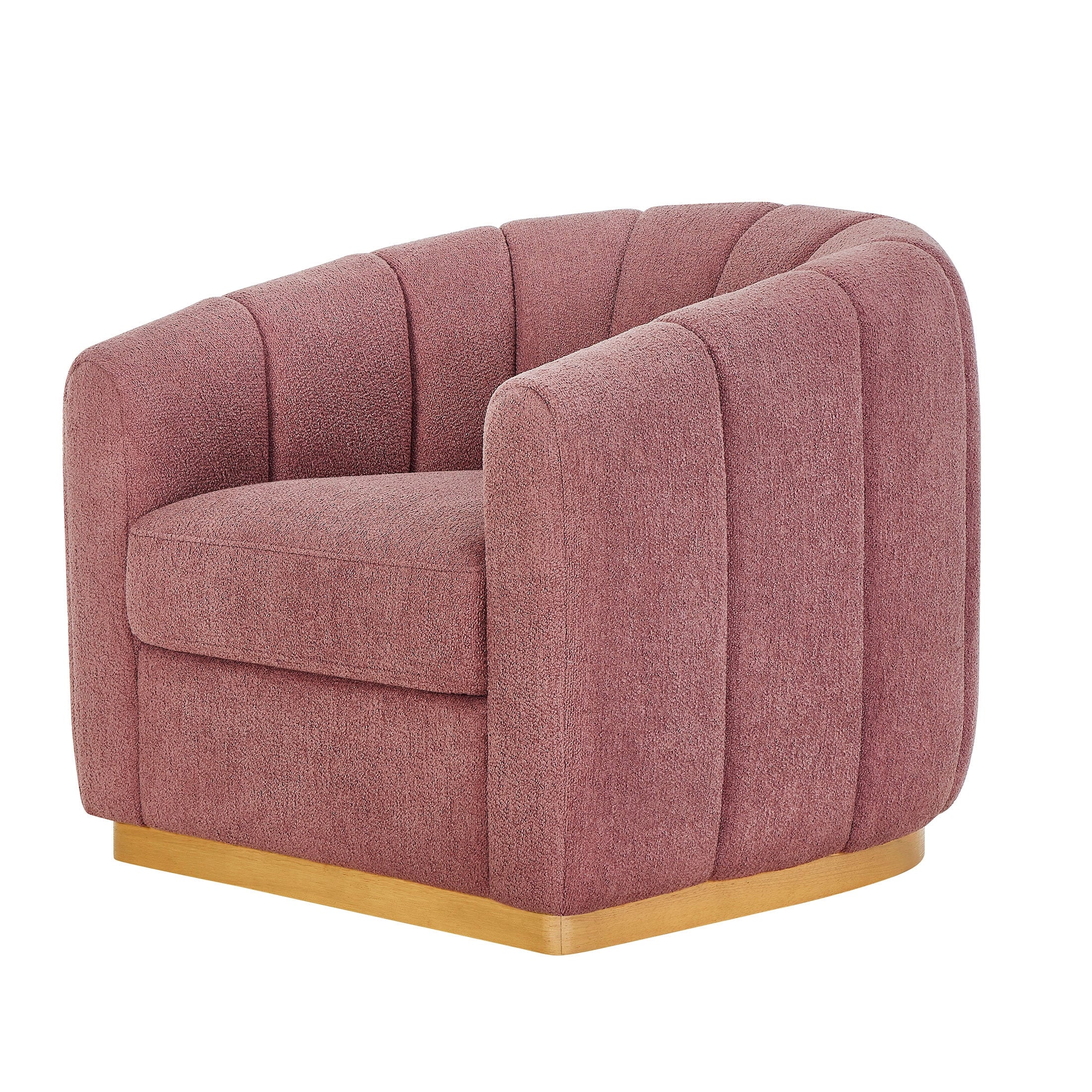  Lillian Accent Swivel Chair, Rose Boucle
