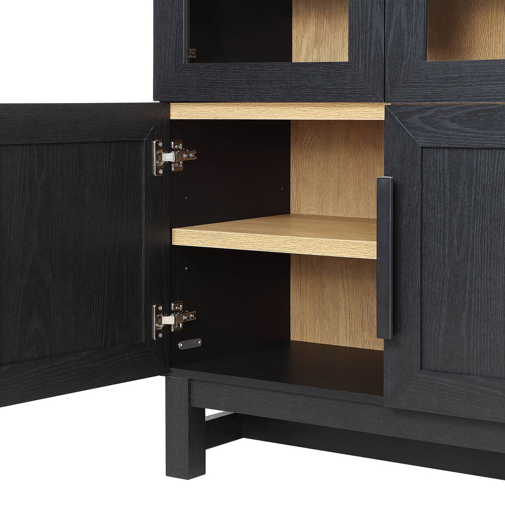  Juliet Kitchen Rounded Arch Cabinet, Rich Black
