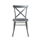  Collin Distressed Dining Chair, Set of 2, Silver Finish