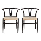  Springwood Wishbone Chair 2 Pack, Metal Base Black Finish