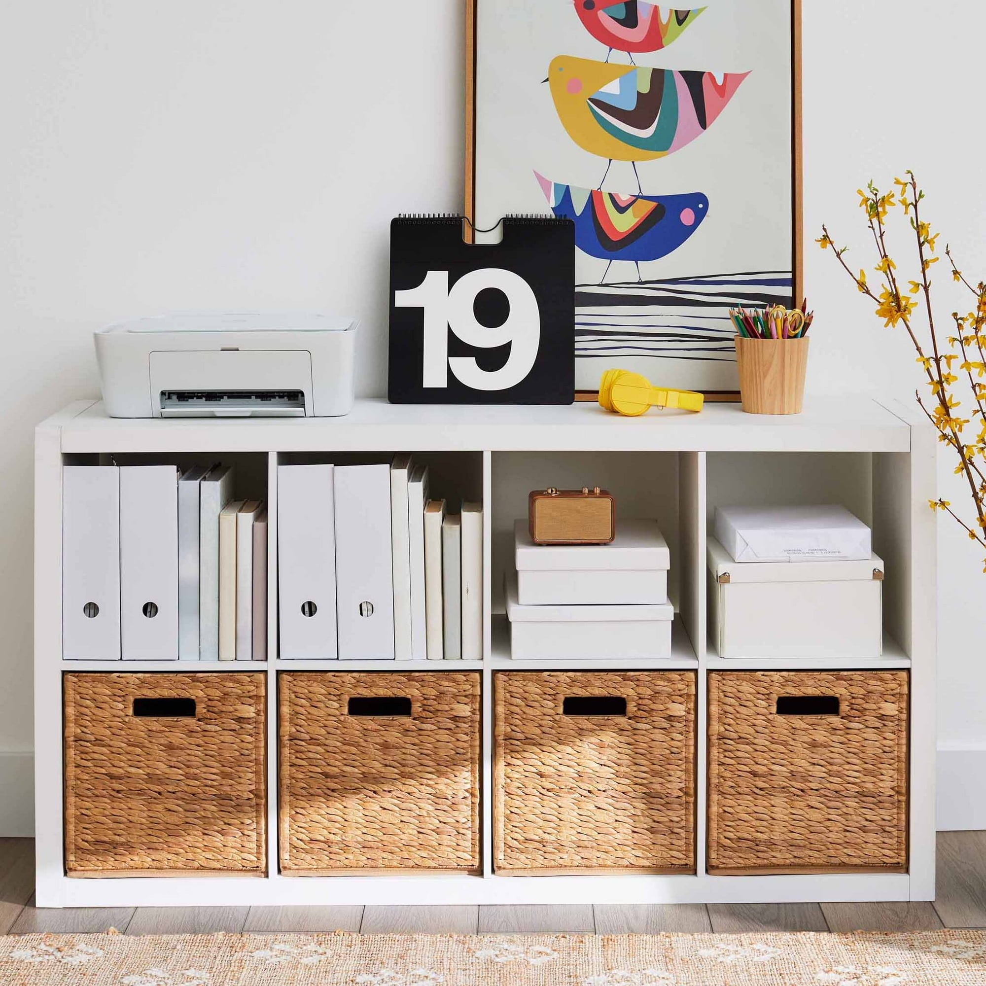  8 Cube Storage Organizer, White Texture