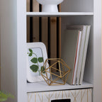  5 Cube Vertical Storage Organizer, White Texture