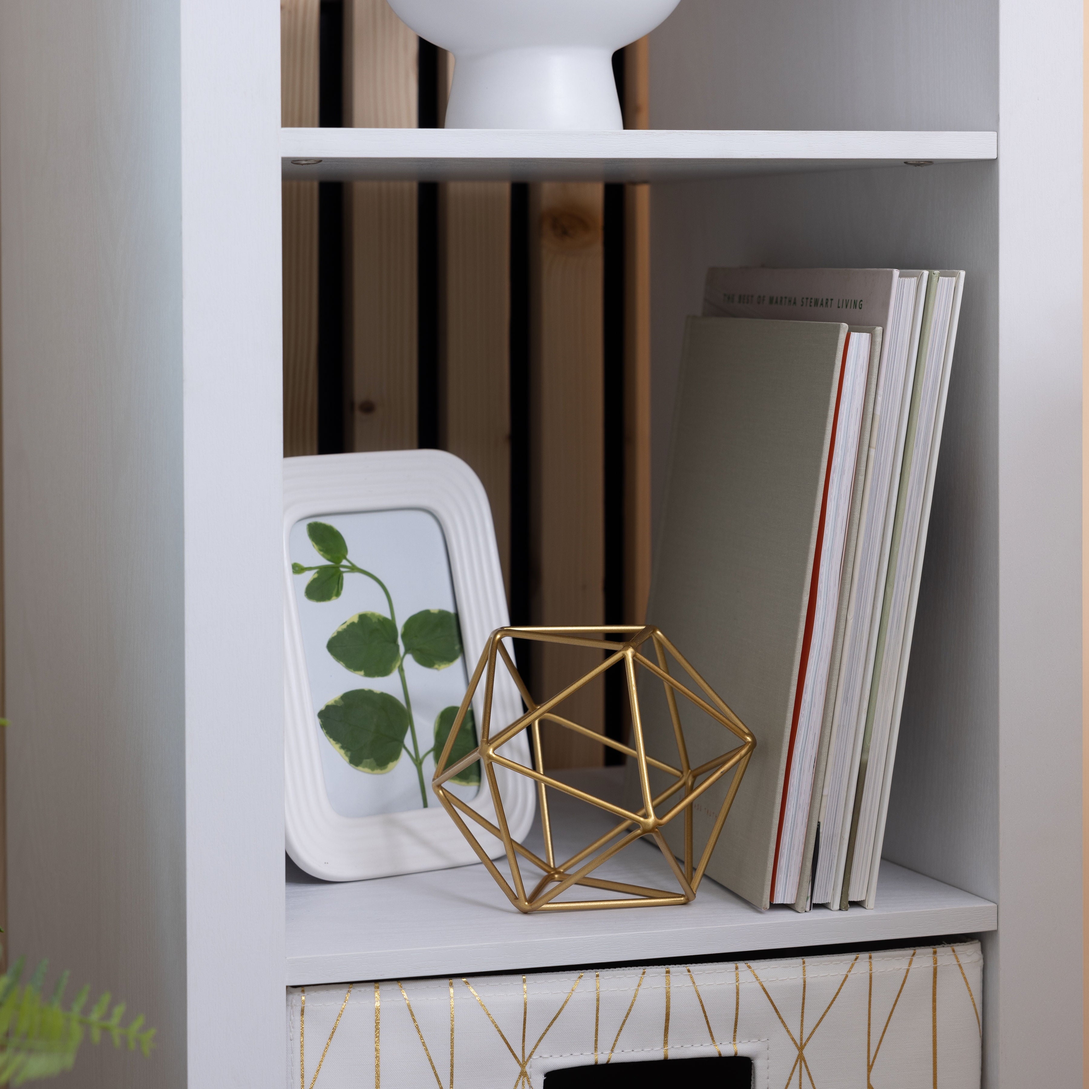  5 Cube Vertical Storage Organizer, White Texture