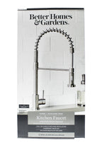  Elmont Single Handle Pull-Down Kitchen Faucet with Spring Neck, Satin Nickel